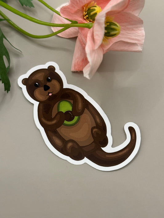 Avocado Otter Sticker